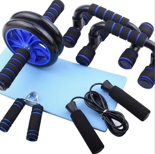 Home sports and fitness equipment--5 IN 1 Ab Roller,Push-up Bars,Jump Rope & Hand Gris